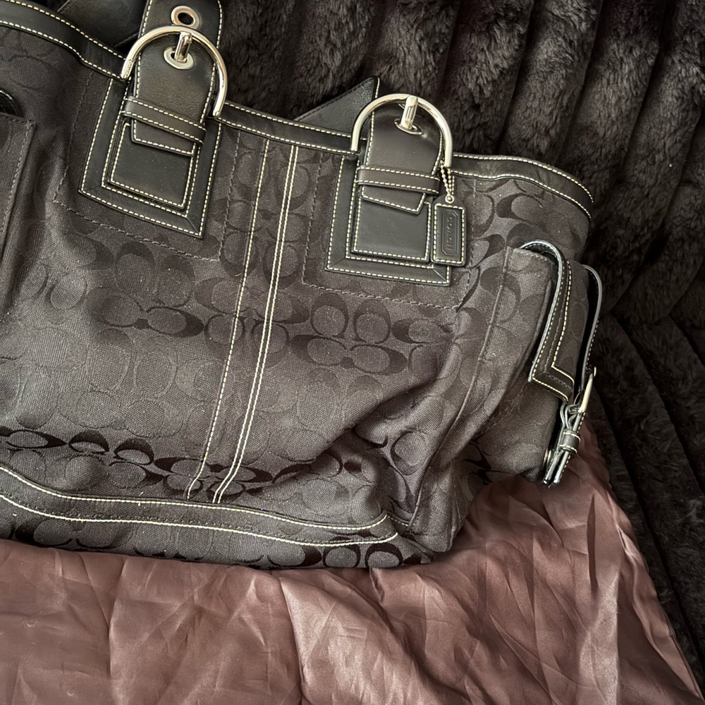 Coach Black Signature Tote Bag